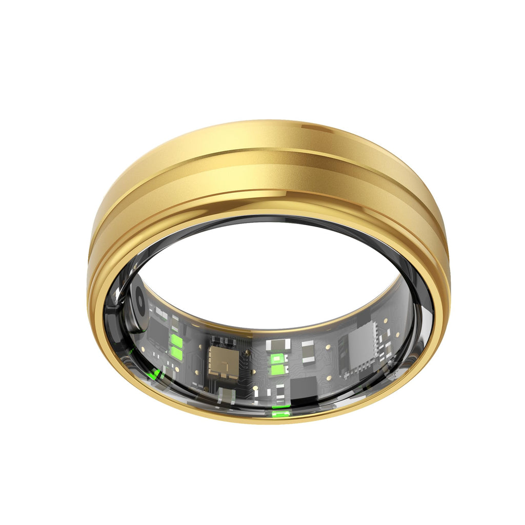 EOGBM Smart Wearable Fitness Tracker Sleep Tracker Ring Healthy Heart Rate Oximetry Sleep Exercise Monitoring 5ATM Waterproof for iOS and Android (Gold 10#)